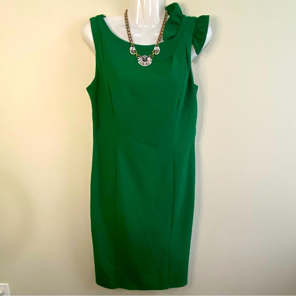 Kelly Green Enfocus Studio , Midi sleek sheath dress. Size 6 w159